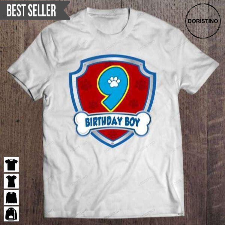 9th Birthday Boy 9 Years Old Graphic Dog Lover Doristino Awesome Shirts