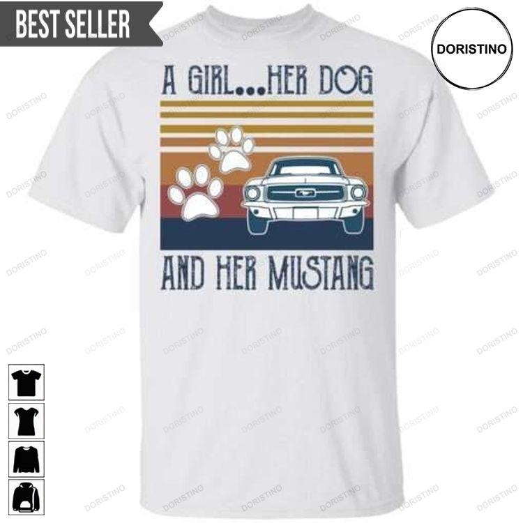A Girl Her Dog And Her Mustang Unisex Doristino Trending Style