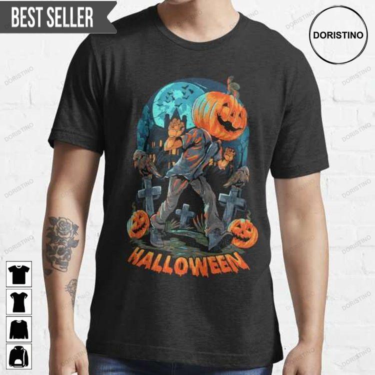 A Pumpkin-headed Human Halloween Costume Doristino Awesome Shirts