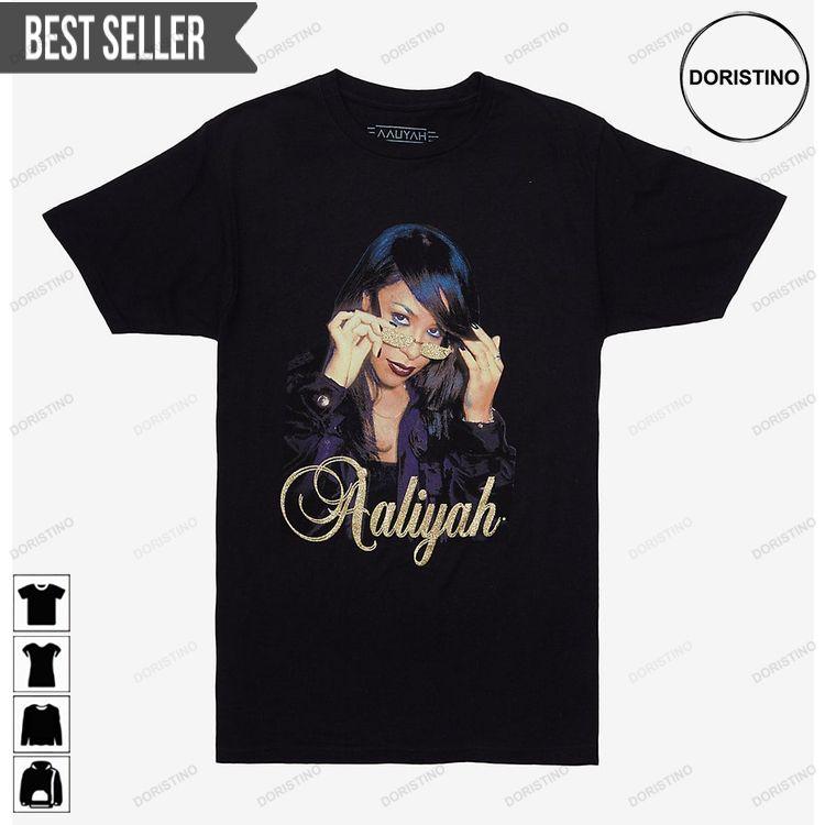 Aaliyah Gold Glitter Unisex Doristino Limited Edition T-shirts