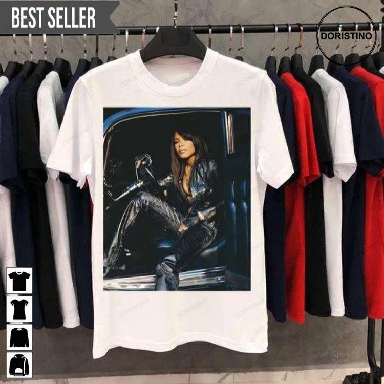 Aaliyah Singer Black Leather Unisex Doristino Limited Edition T-shirts