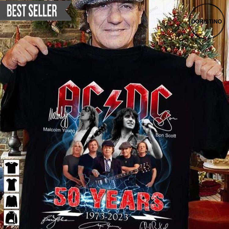 Acdc 50 Years Anniversary 1973-2023 Thank You For The Memories Doristino Awesome Shirts