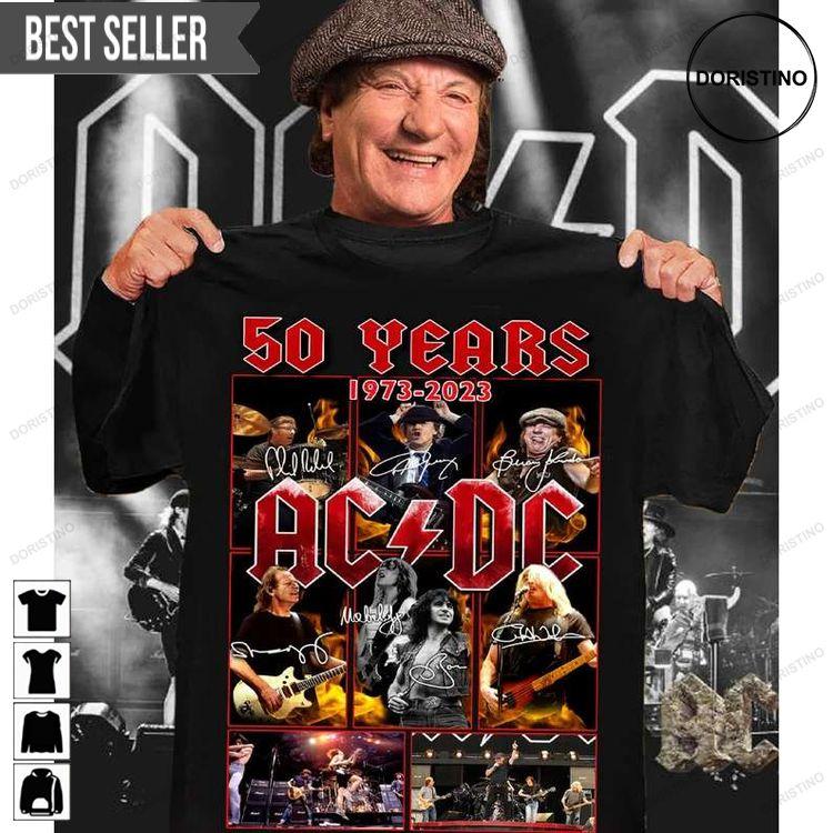 Acdc 50 Years Thank You For The Memories Signatures Doristino Limited Edition T-shirts
