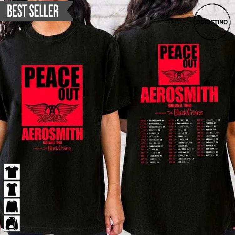 Aerosmith 2023-2024 With The Black Crowes Tour Adult Short-sleeve Doristino Limited Edition T-shirts