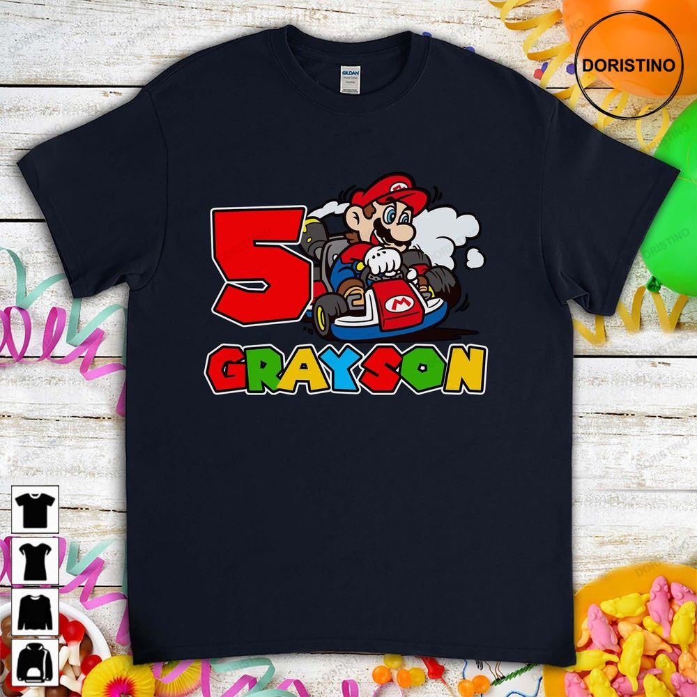 Mario Kart Birthday Gift For Gamer Son Daughter Funny Custom Name Unisex For Men Women Boys Girls Limited Edition T-shirts