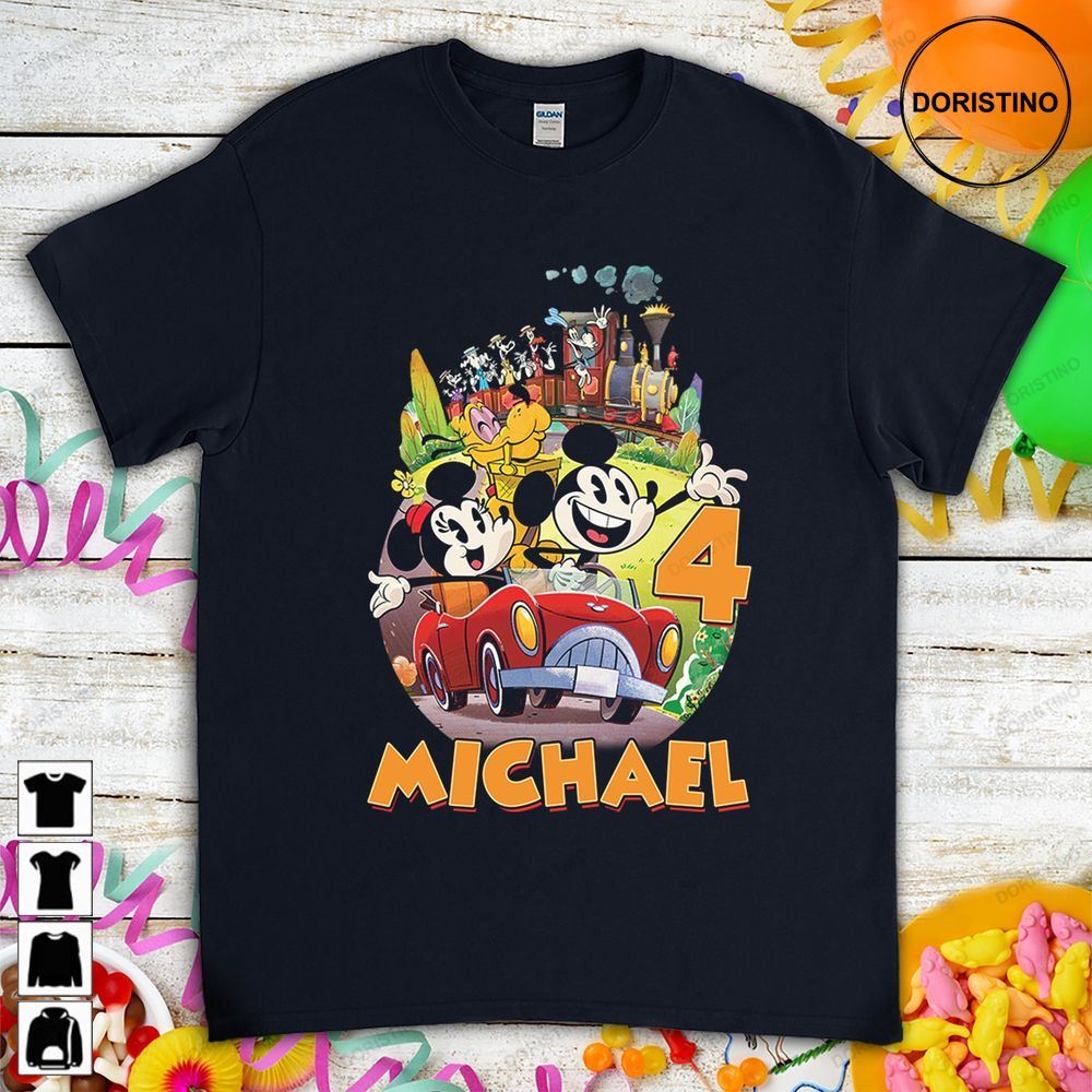 Mickey And Minnie Runaway Railway Vintage Birthday Gift For Son Daughter Funny Custom Name Unisex For Men Women Boys Girls Trending Style