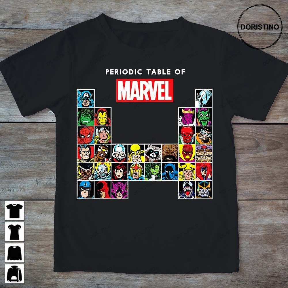 Retro Vintage Periodic Table Of Marvel Avengers Funny Marvel Comic Gift Men Women Limited Edition T-shirts