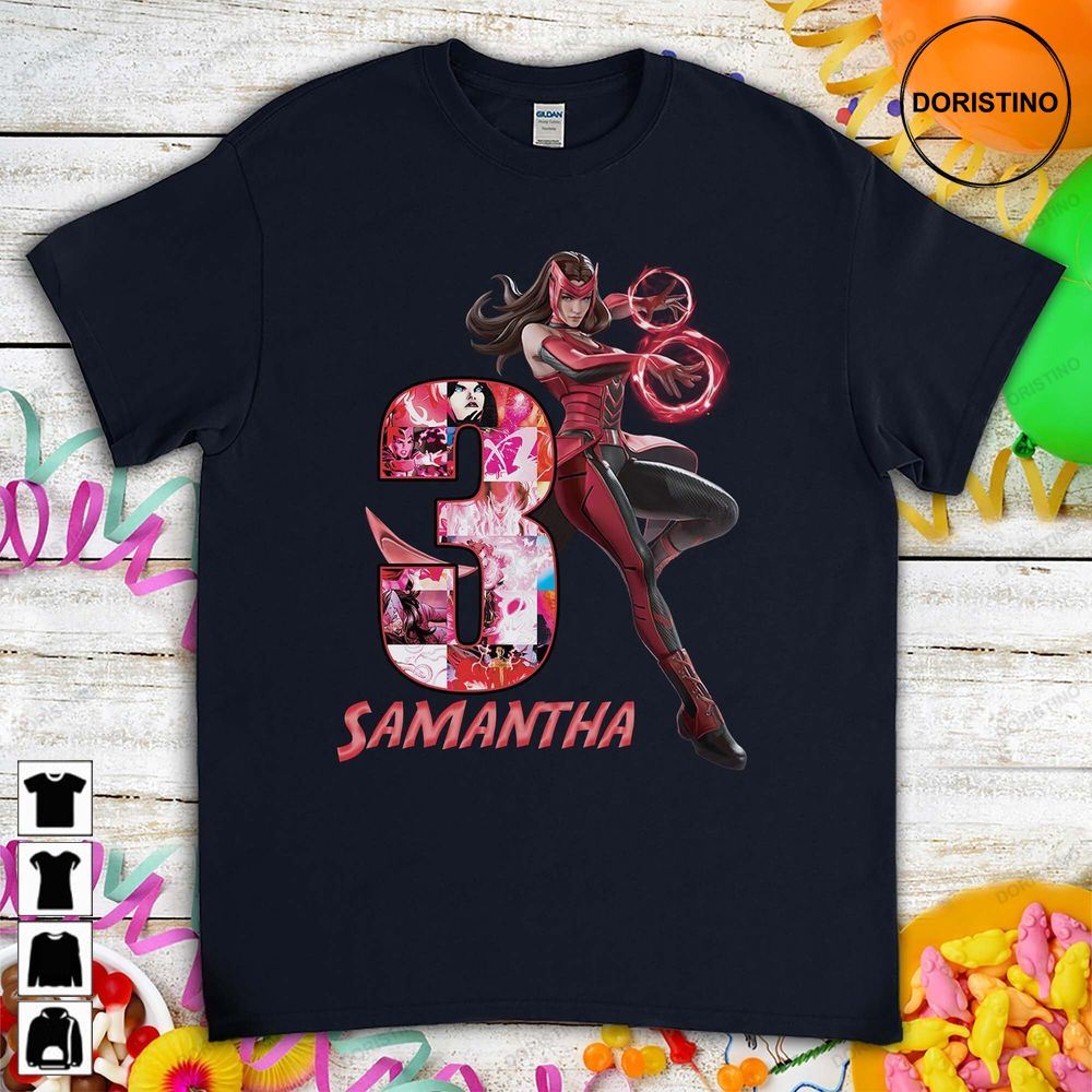 Scarlet Witch Avengers Superhero Birthday Gift For Son Daughter Funny Custom Family Birthday For Boys Girls Limited Edition T-shirts