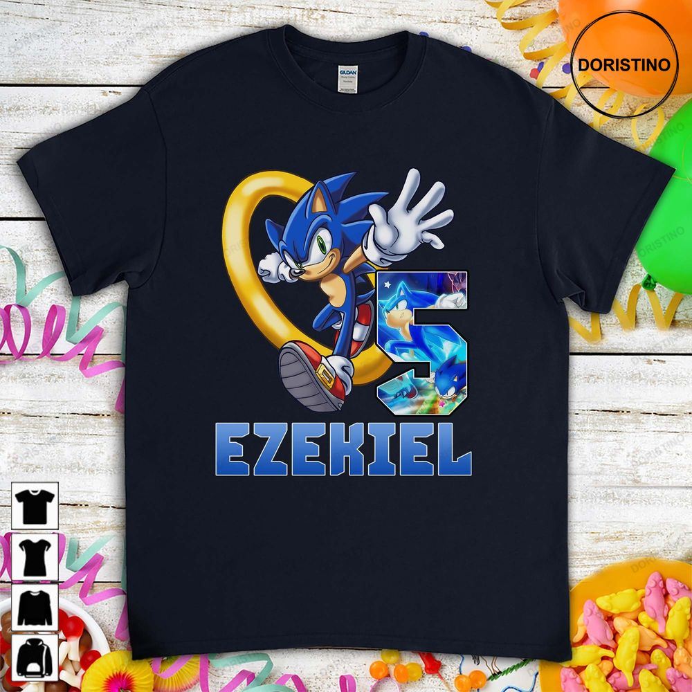 Sonic The Hedgehog Birthday Gift For Gamer Son Daughter Funny Custom Name Unisex For Men Women Boys Girls Limited Edition T-shirts