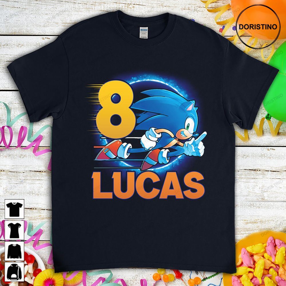 Sonic The Hedgehog Gaming Birthday Gift For Son Daughter Funny Custom Name Unisex For Men Women Boys Girls Limited Edition T-shirts