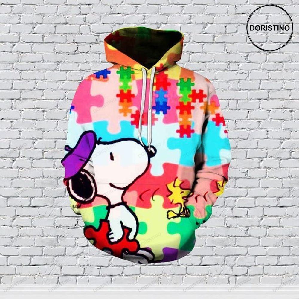 Autism X Snoopy Awesome 3D Hoodie