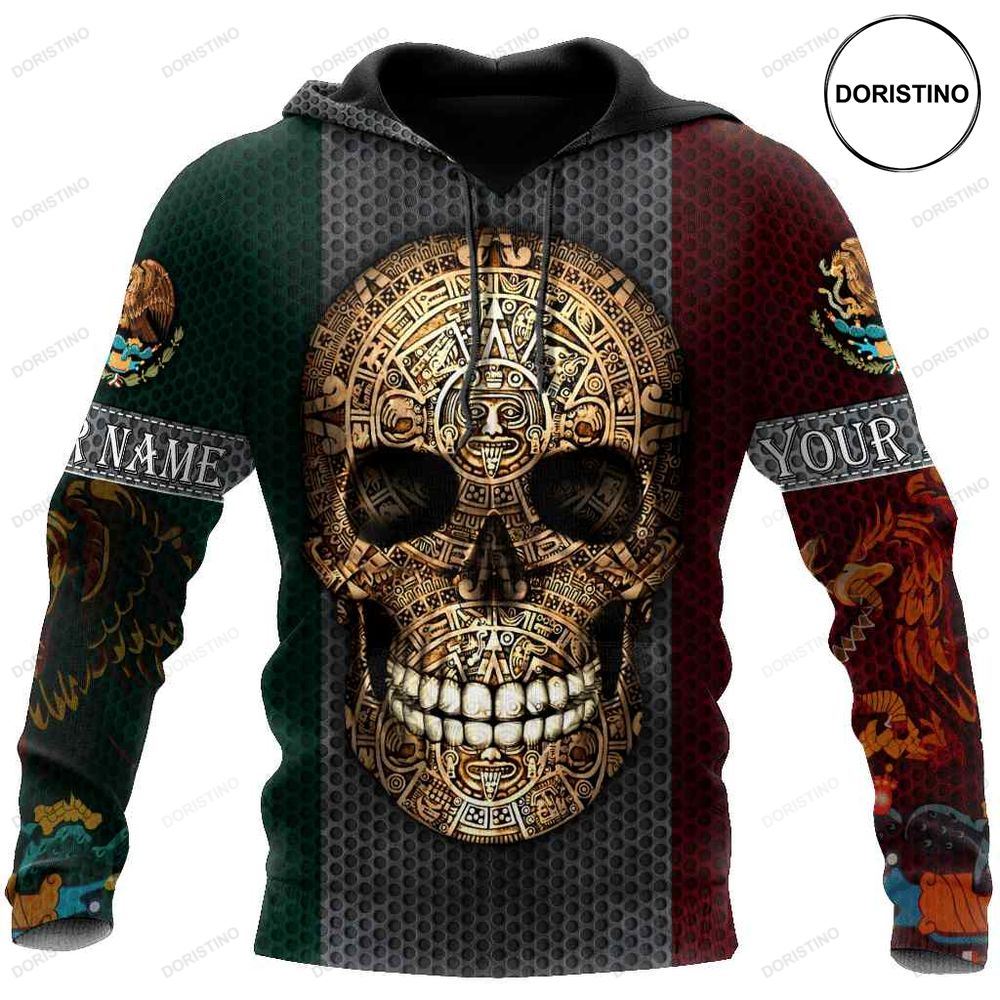 Aztec Mexican Skull Awesome 3D Hoodie