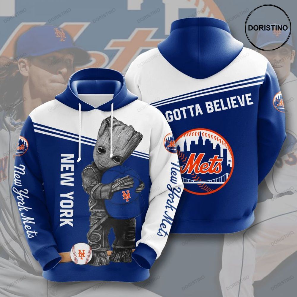 Baby Groot New York Mets Limited Edition 3d Hoodie