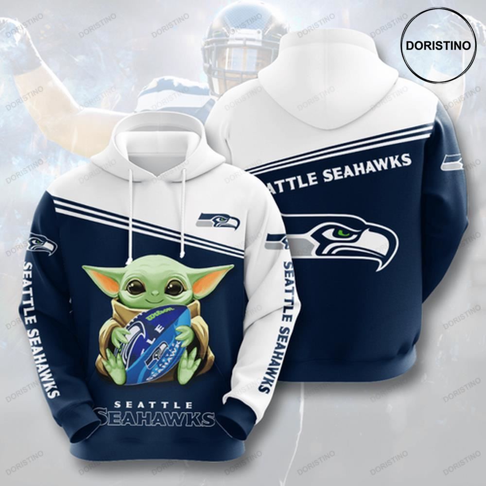 Baby Yoda Seattle Seahawks All Over Print Hoodie