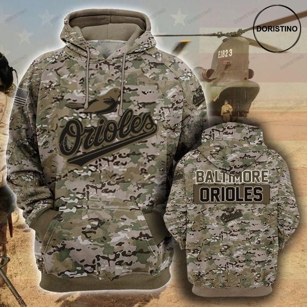 Baltimore Orioles Camouflage Veteran Cotton Limited Edition 3d Hoodie