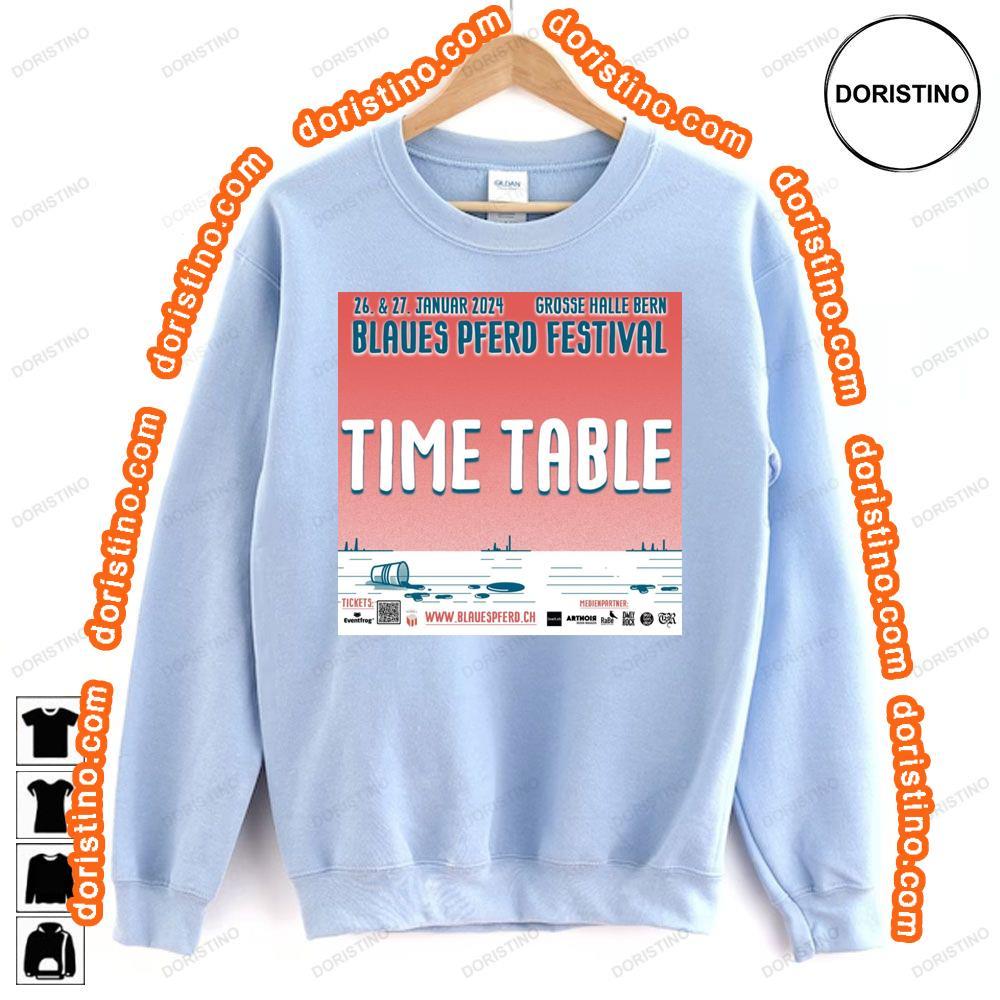 Blaues Pferd Festival Time Table 2024 Tshirt Sweatshirt Hoodie