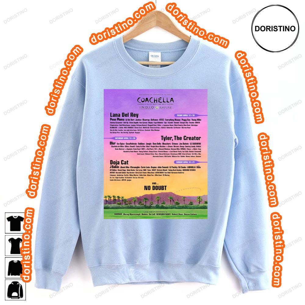 Coachella Lana Del Rey Tyler The Creator Doja Cat 2024 Sweatshirt Long Sleeve Hoodie