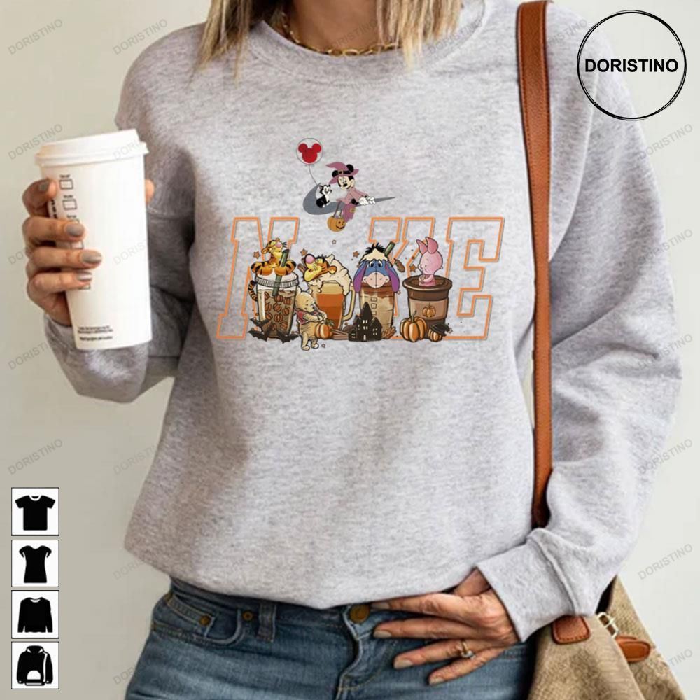 Winnie The Pooh Fall Coffee Latte Tigger Eeyore Pooh And Piglet Logo Limited Edition T-shirts