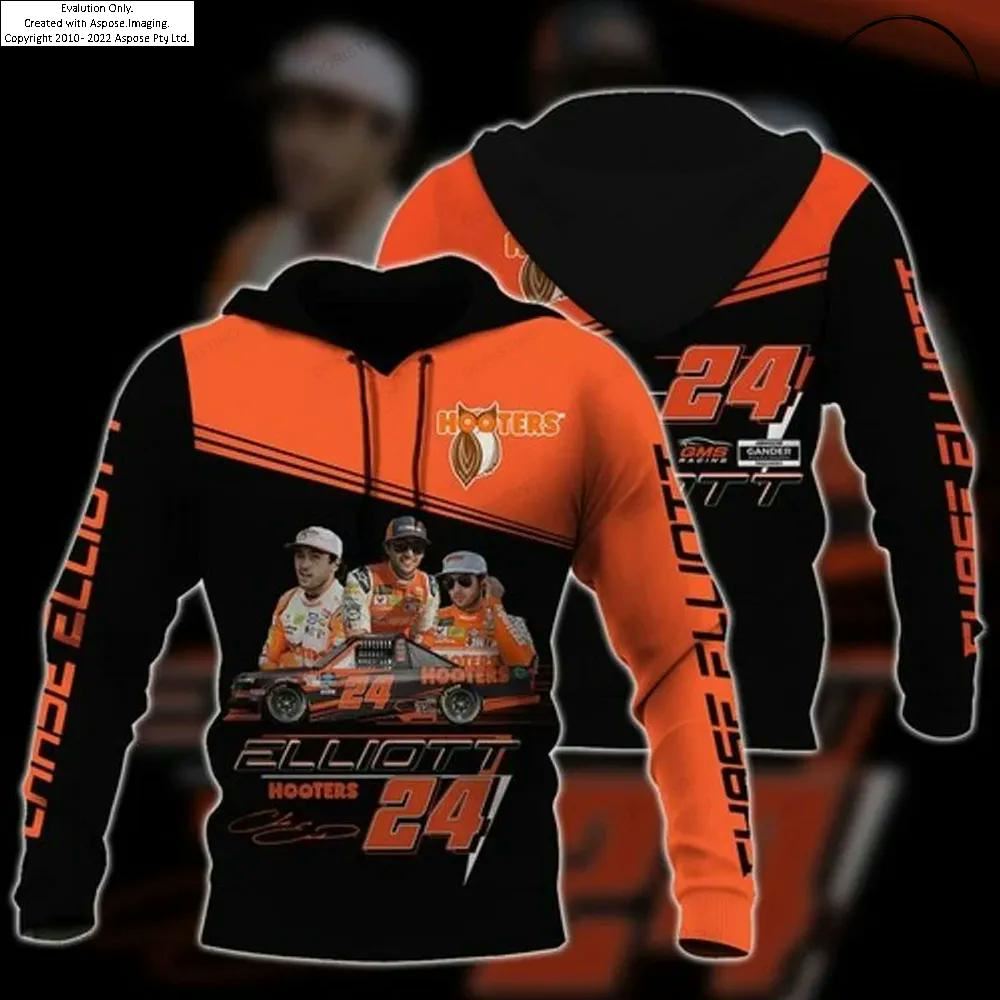 Chase Elliott Hooters 24 Nascar Awesome 3D Hoodie