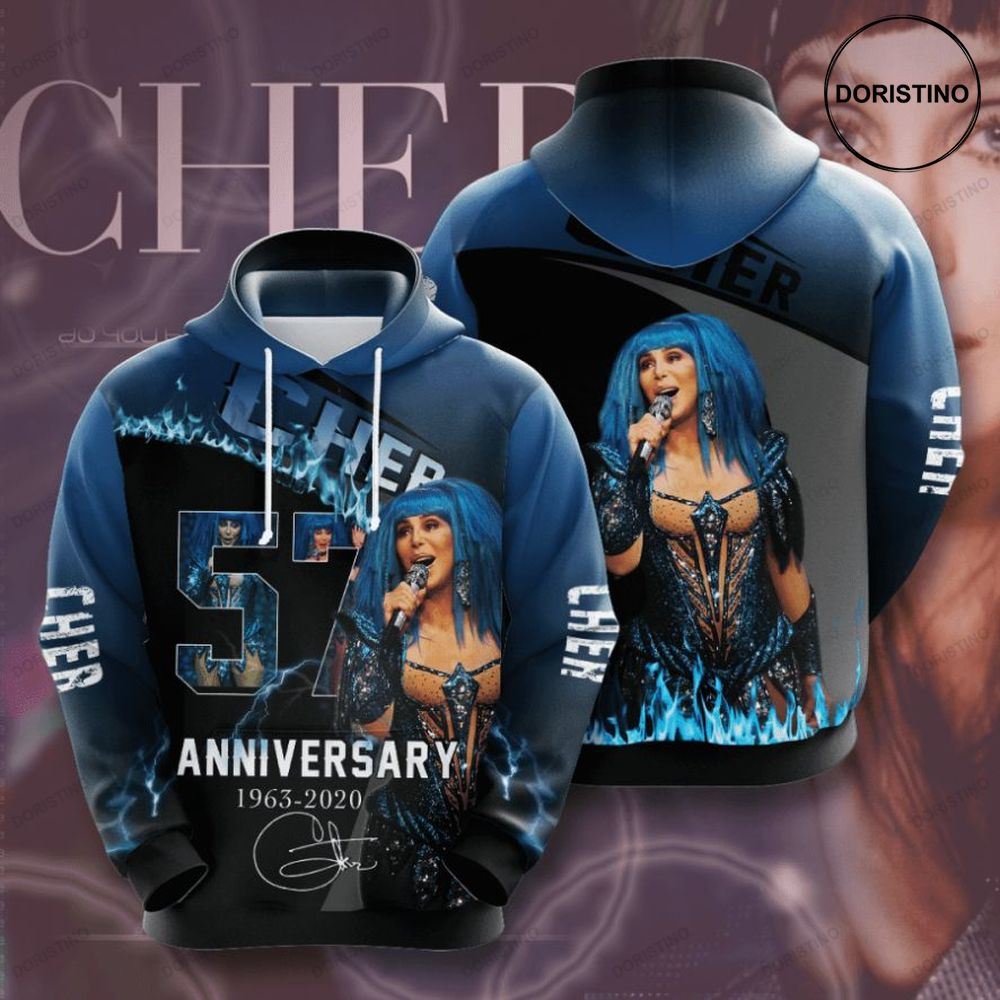 Cher 57th Anniversary 1963 2020 Signature Design Gift For Fan Custom Ed Awesome 3D Hoodie