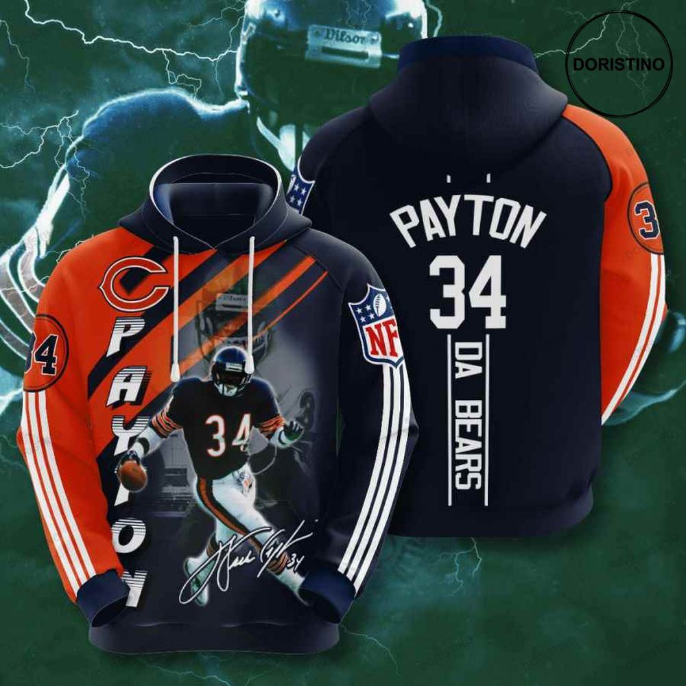 Chicago Bears Walter Payton Awesome 3D Hoodie
