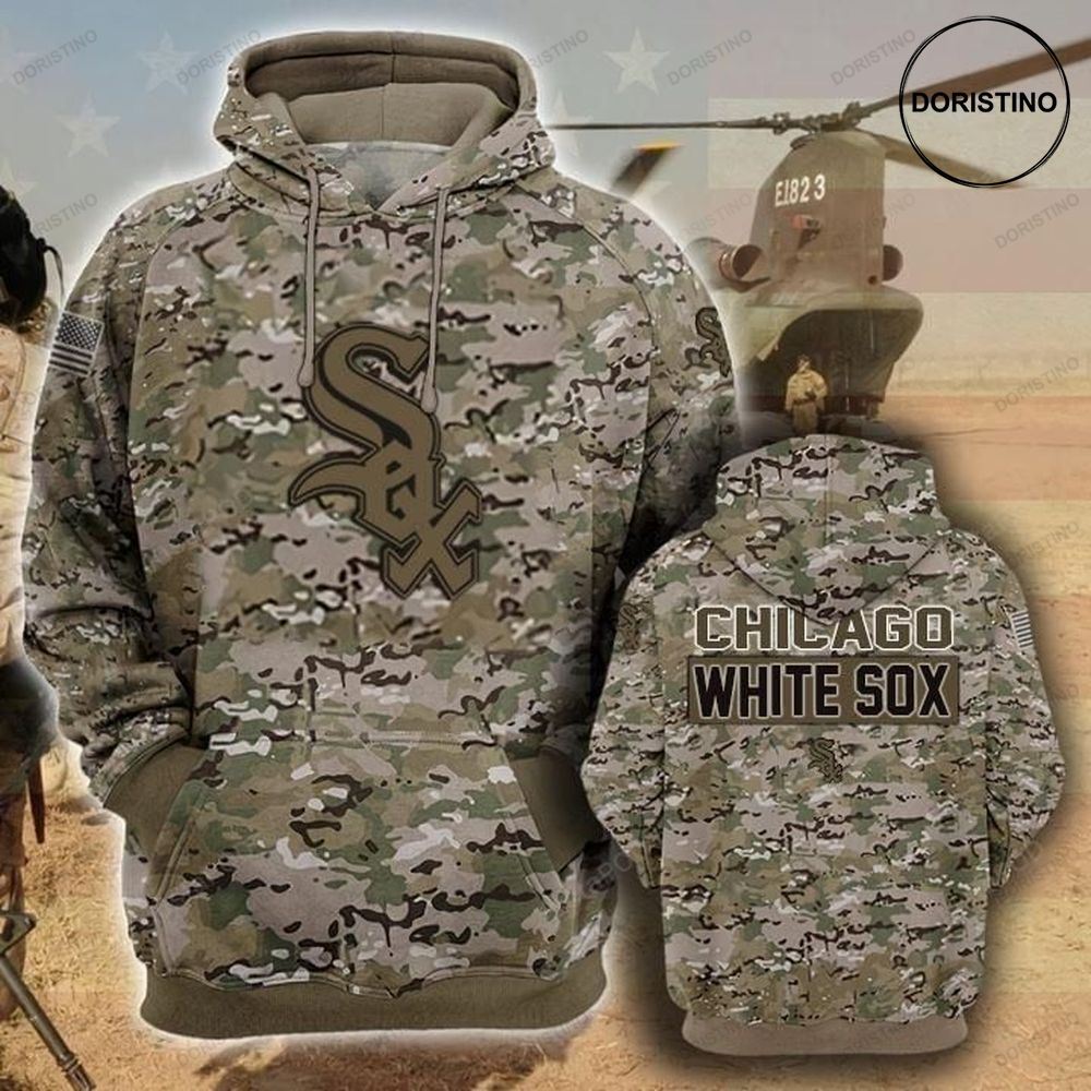 Chicago White Sox Camouflage Veteran Cotton Awesome 3D Hoodie