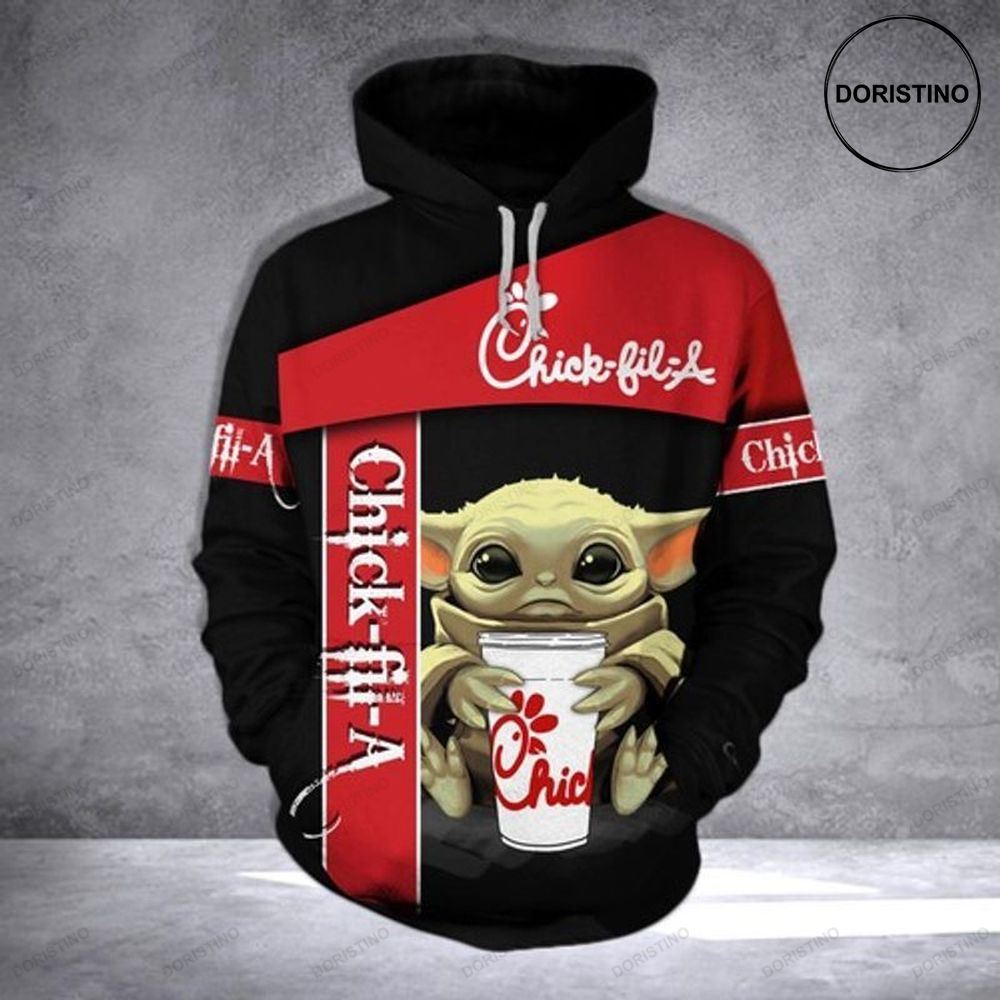 Chick Fill A Baby Yoda Full Ing Awesome 3D Hoodie