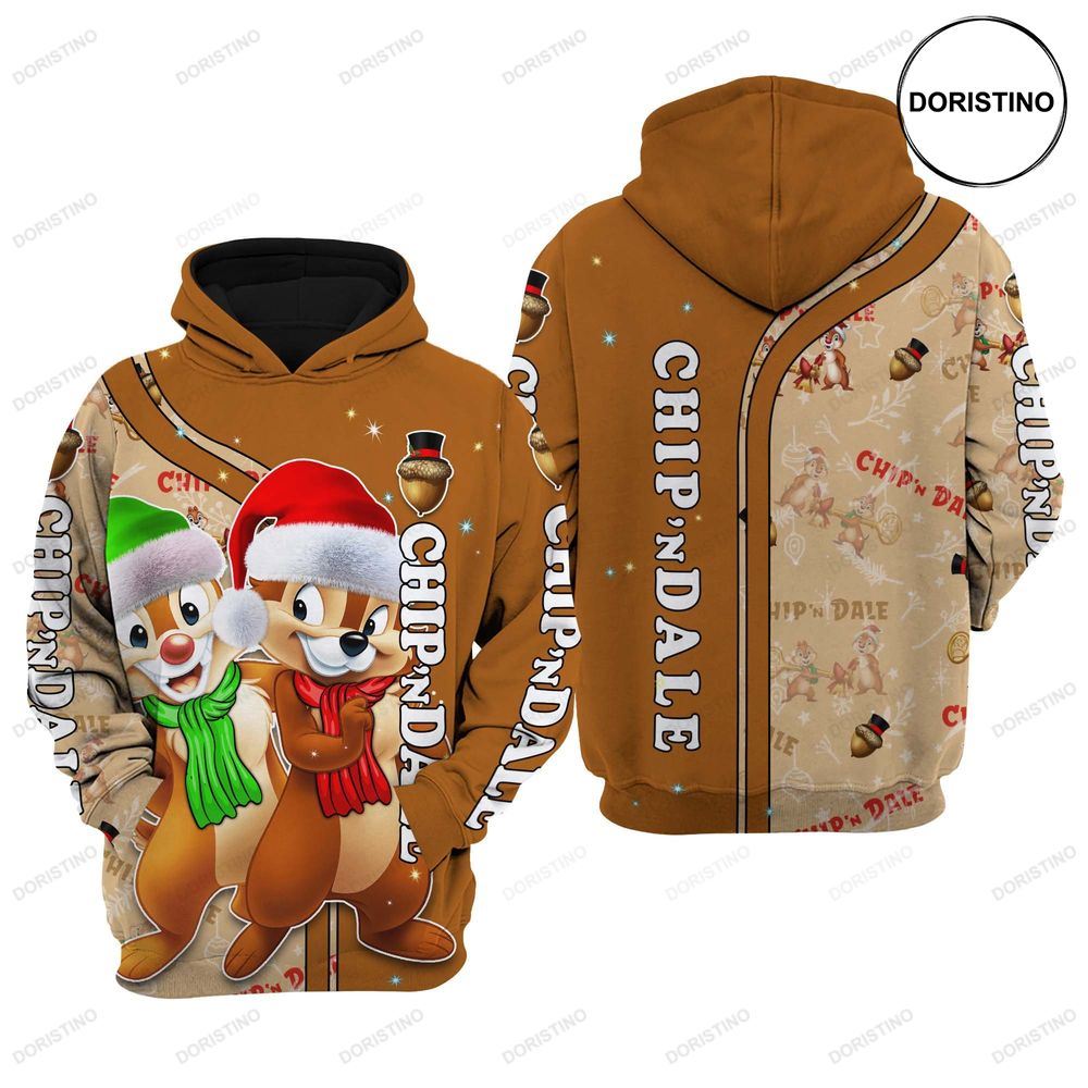 Chip And Dale Christmas All Over Print Hoodie