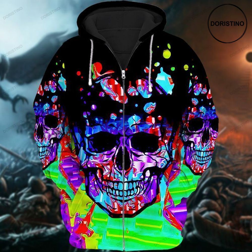 Colorfull Skull For Men And Woman Limited Edition 3d Hoodie