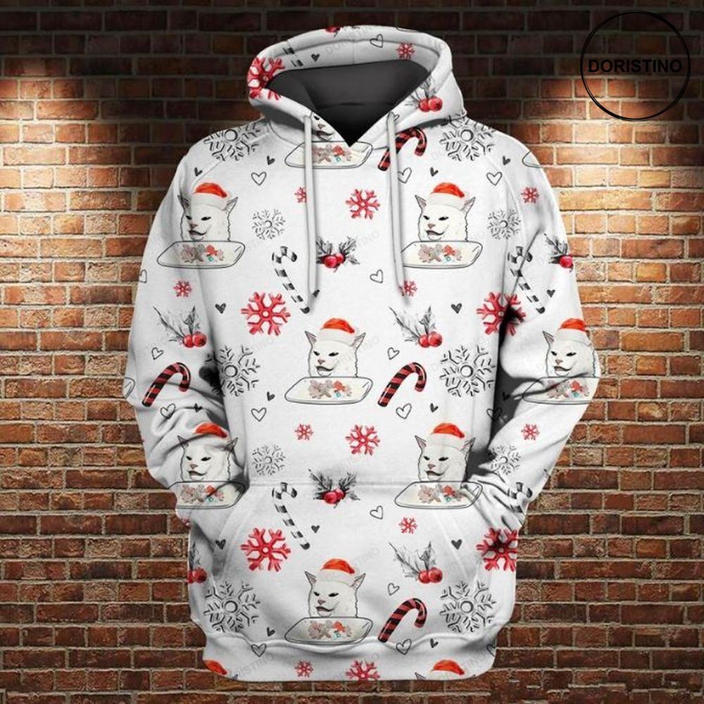 Confused Cat Meme Christmas Awesome 3D Hoodie
