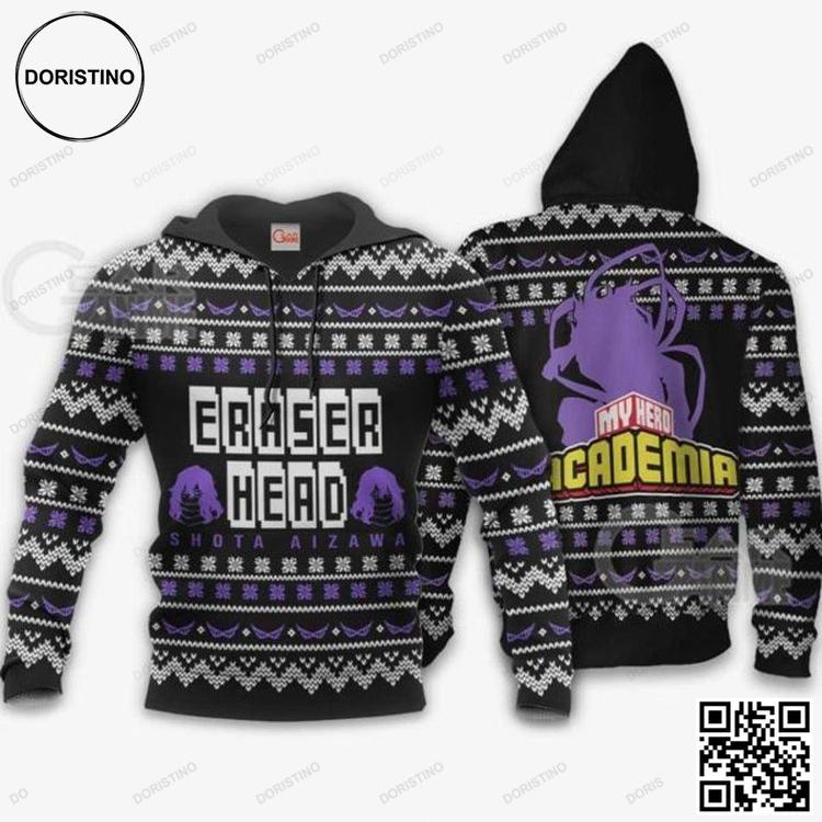 Aizawa Ugly Christmas Sweater Eraser Head My Hero Academia Limited Edition 3D Hoodie