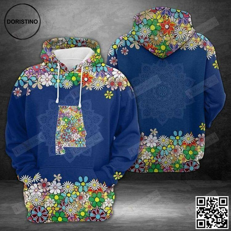 Alabama Flower 3d All Over Print Hoodie