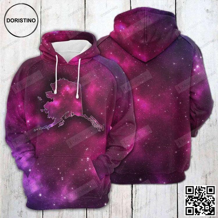Alaska Purple Galaxy 3d All Over Print Hoodie