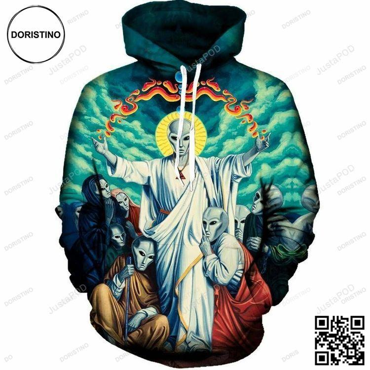 Alien Christ 3d Awesome 3D Hoodie