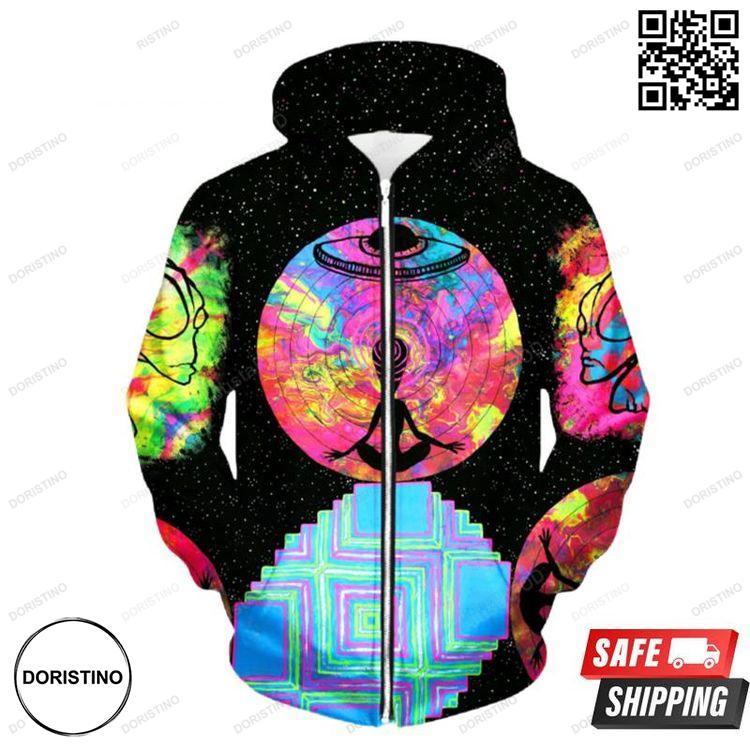 Alien Meditate Up Awesome 3D Hoodie