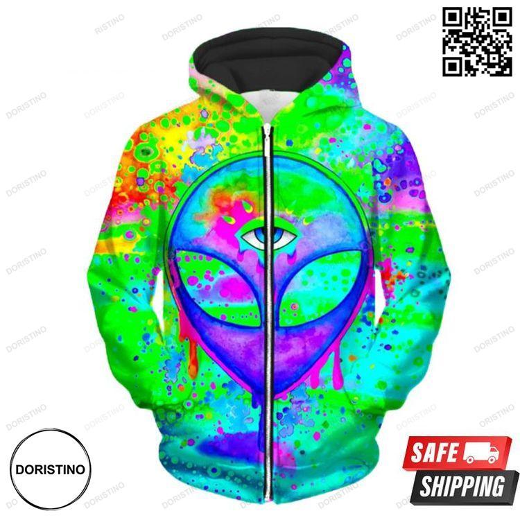 Alien Melt Purple Up Awesome 3D Hoodie