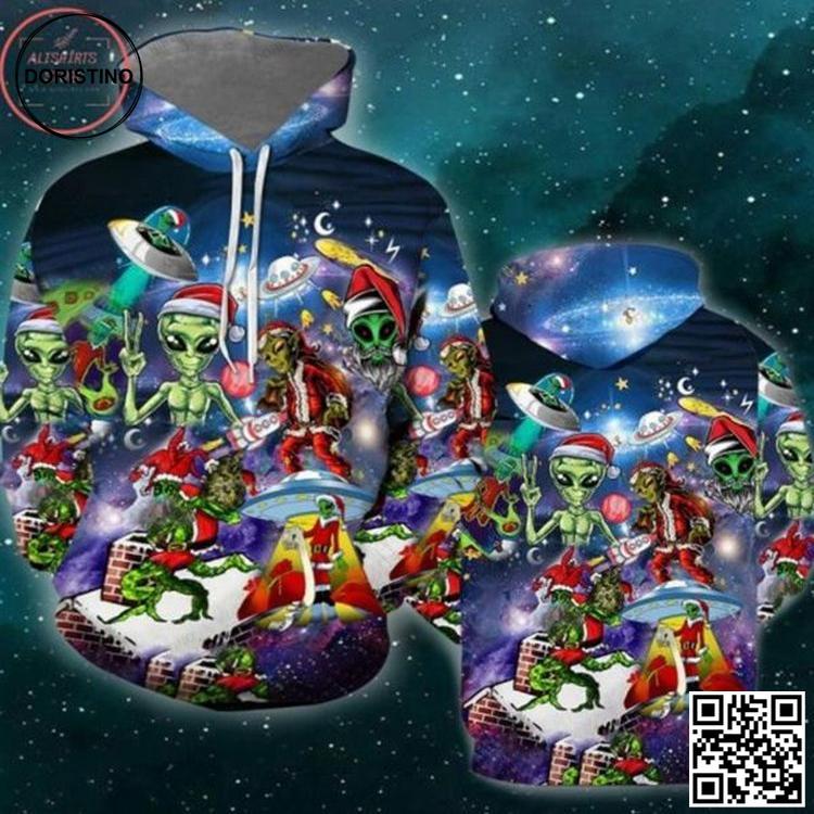 Alien Santas Christmas Limited Edition 3D Hoodie