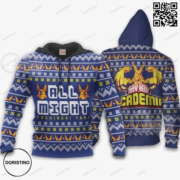 All Might My Hero Academia Anime Xmas Awesome 3D Hoodie