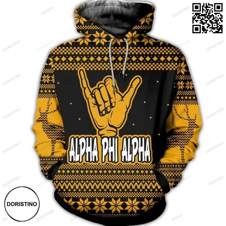 All Over Alpha Phi Alpha Awesome 3D Hoodie