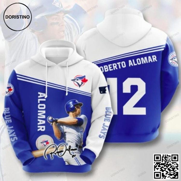 Alomar Blue Jays Awesome 3D Hoodie