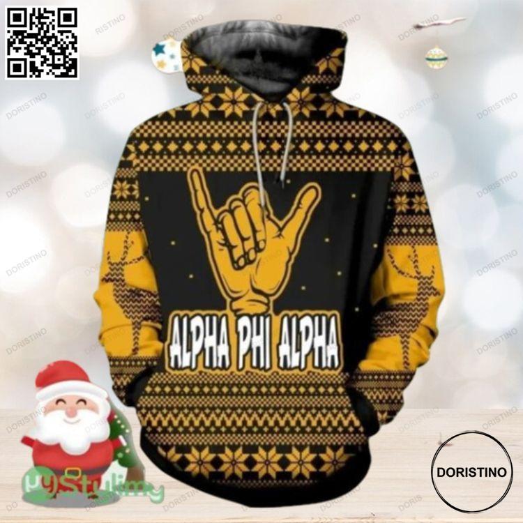Alpha Phi Alpha Christmas Hand Sign Awesome 3D Hoodie