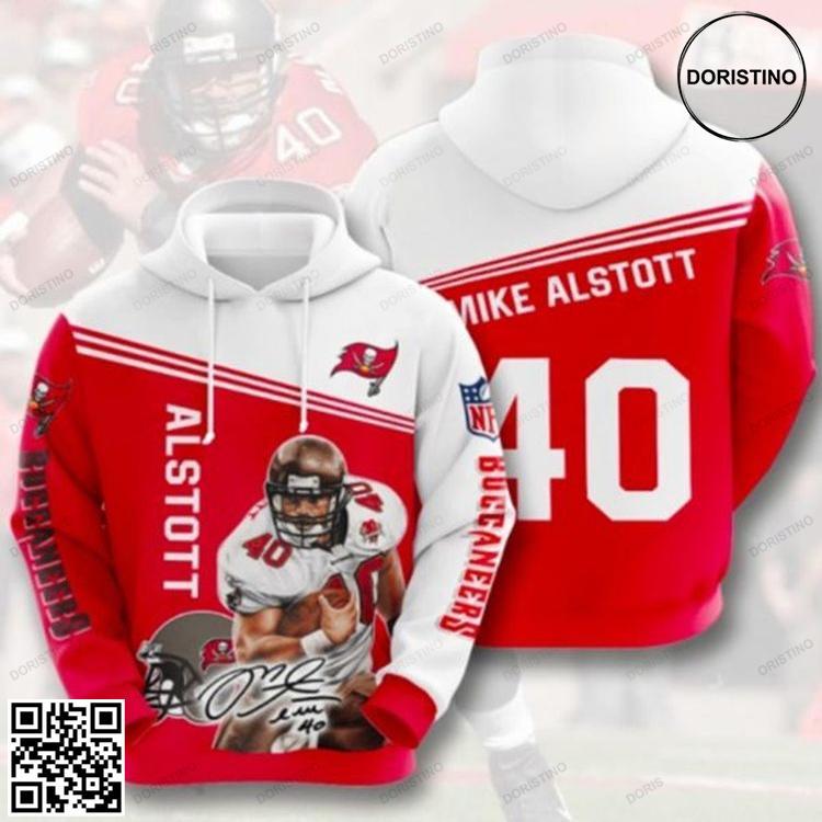 Alstott 40 Red Awesome 3D Hoodie