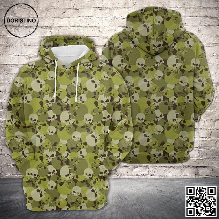 Amazing Camouflage Of Skull 3d All Over Print Hoodie