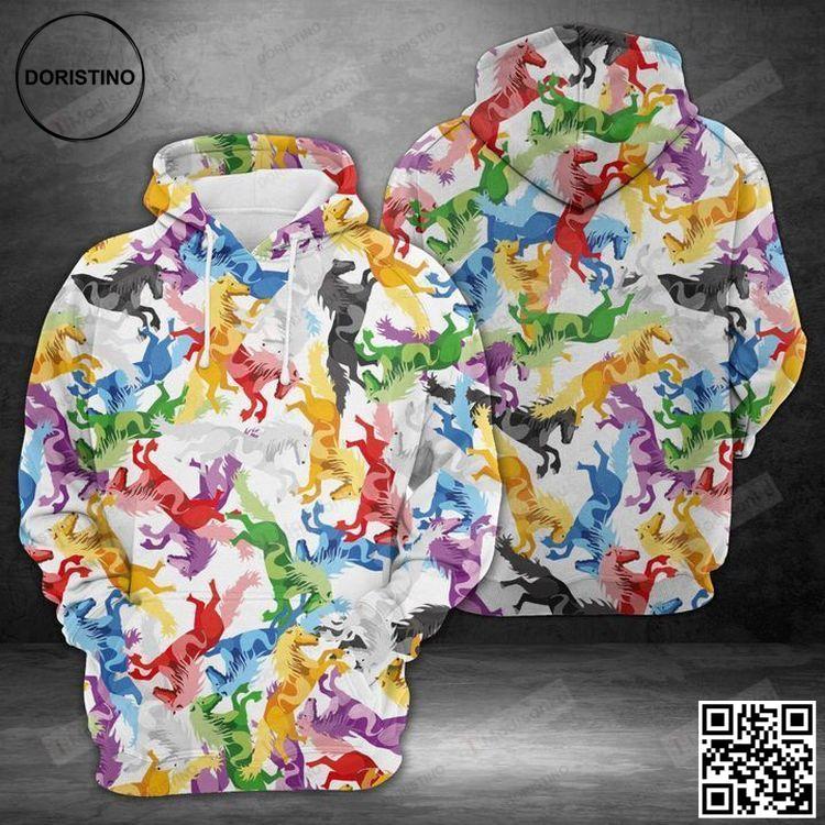 Amazing Colorful Horse For Unisex 3d All Over Print Hoodie