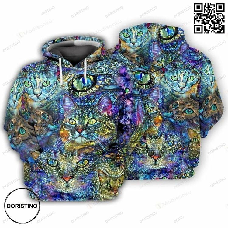 Amazing Kaleidoscope Cat 3d All Over Print Hoodie