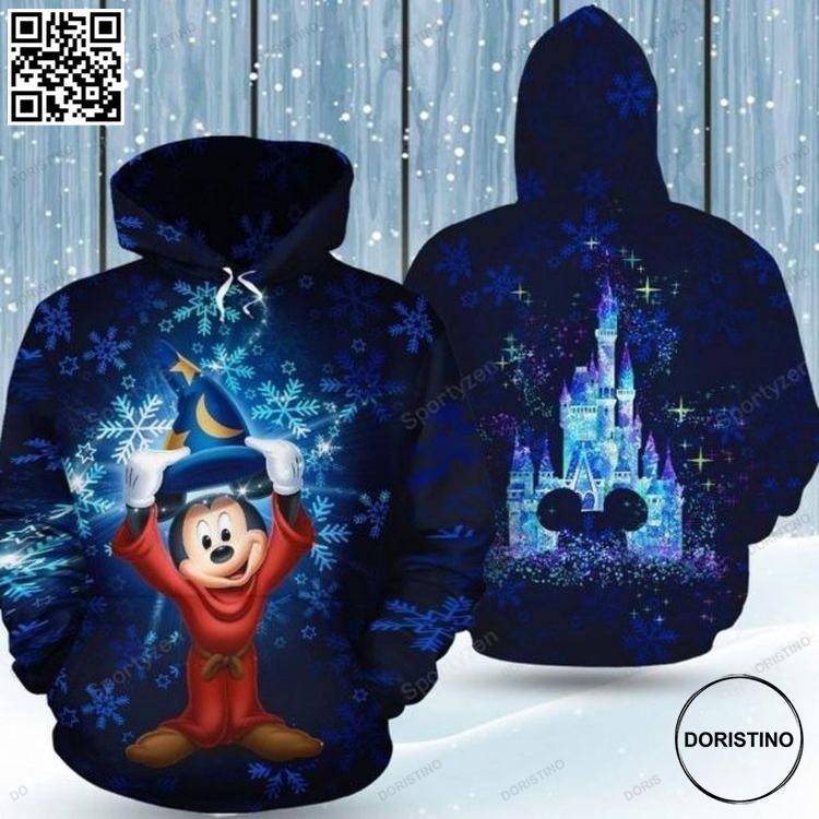 Amazing Mickey Frozen Disney Land Merry Christmas All Over Print Hoodie