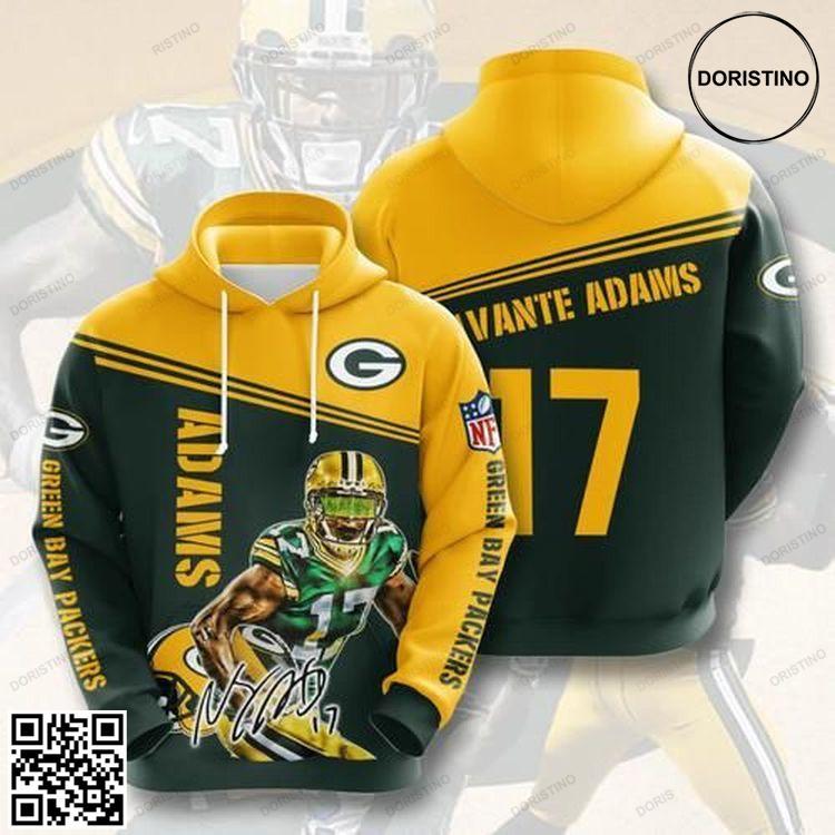 Amazon Sports Team Davante Adams Green Bay Packers No122 Size S To 5xl Awesome 3D Hoodie