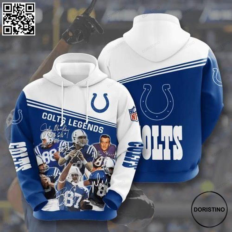 Amazon Sports Team Nfl Indianapolis Colts No166 Size S To 5xl All Over Print Hoodie