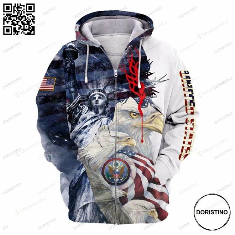 America Statue Of Liberty Eagle And God For Unisex 3d Awesome 3D Hoodie