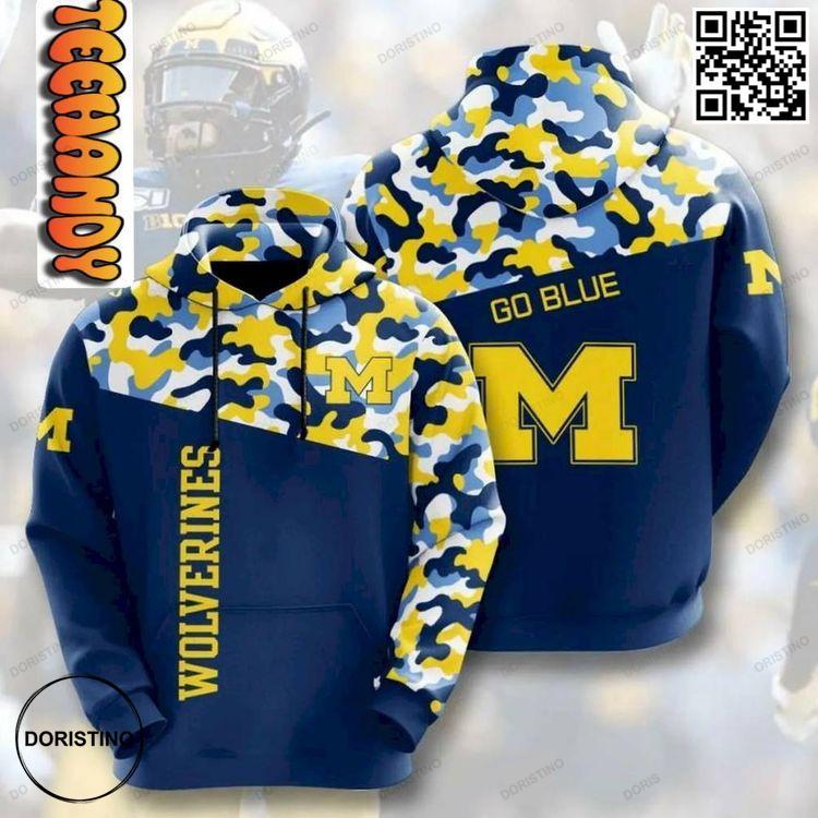 American Football Michigan Wolverines Awesome 3D Hoodie